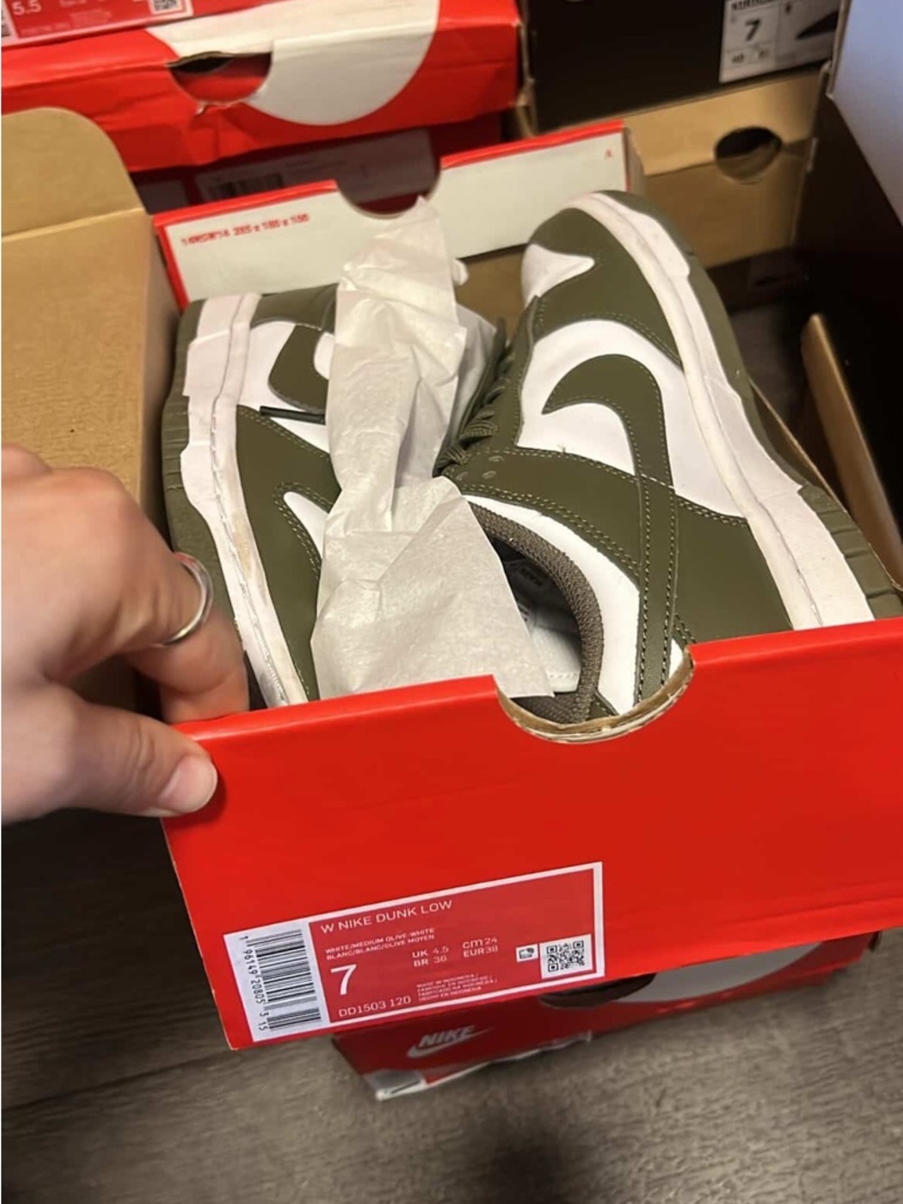 Nike Dunk Low Olive Green & White Low-Top Sneakers